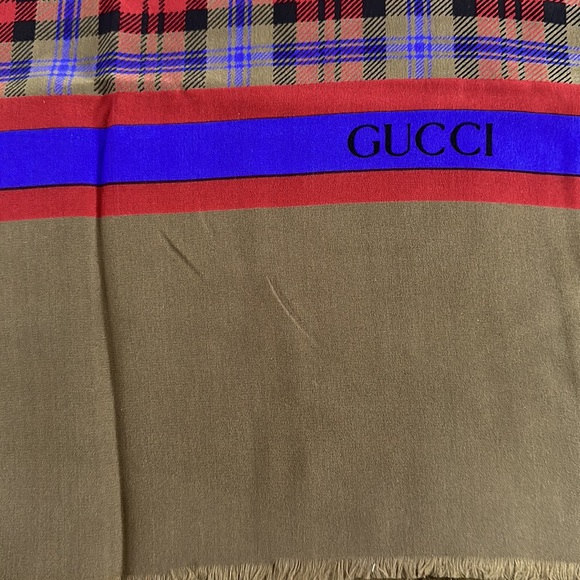 Gucci 100% Silk Plaid & Paisley Scarf - Picture 7 of 10